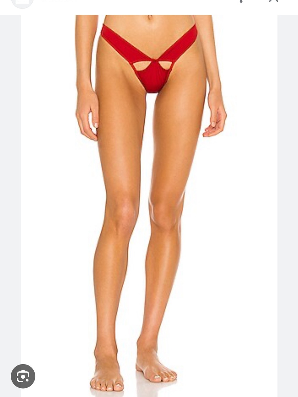Monica Hansen Swimwear Elastic Detail Bikini Bottom in Red, size medium. NWT